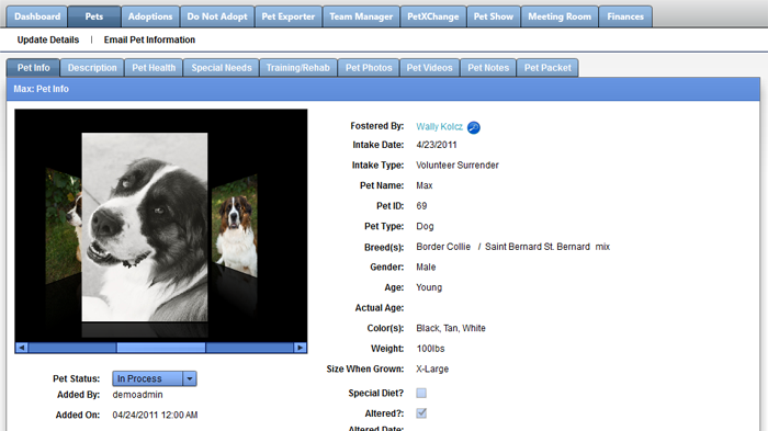 screenshot of PetPal Manage